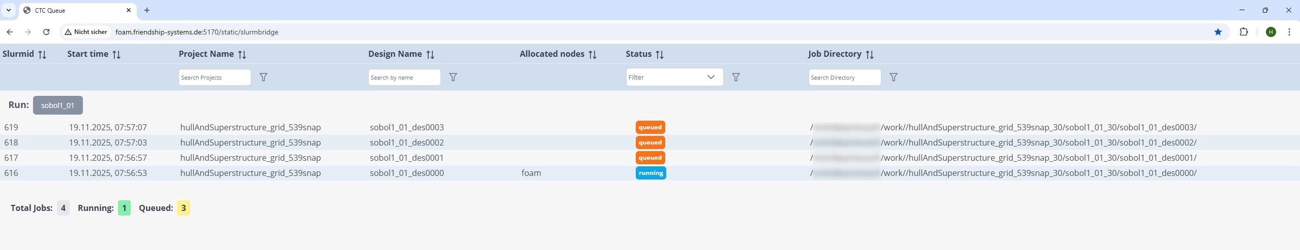 Web Interface CTC-slurm-webinterface