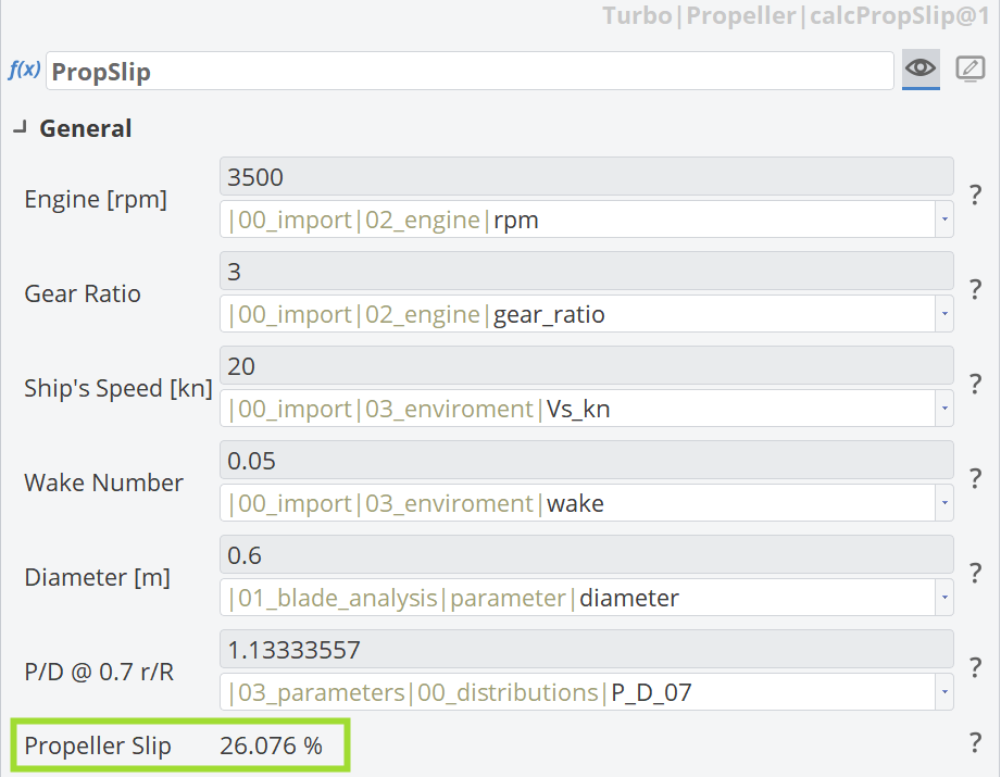 Calculation of Propeller Slip