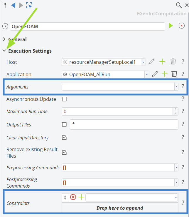 Software Connector Computation add constraints or arguments