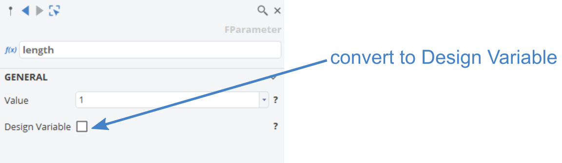 Convert a parameter to a design variable !Parameter vs Design Variable