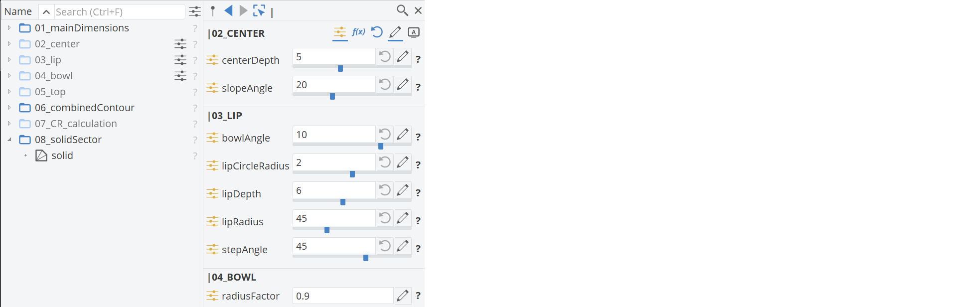 !Design Variables
