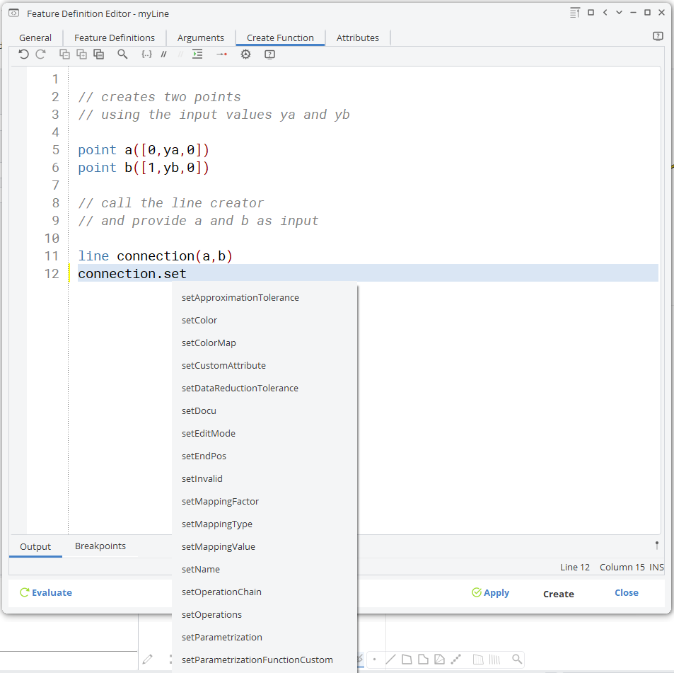 Feature Auto Completion