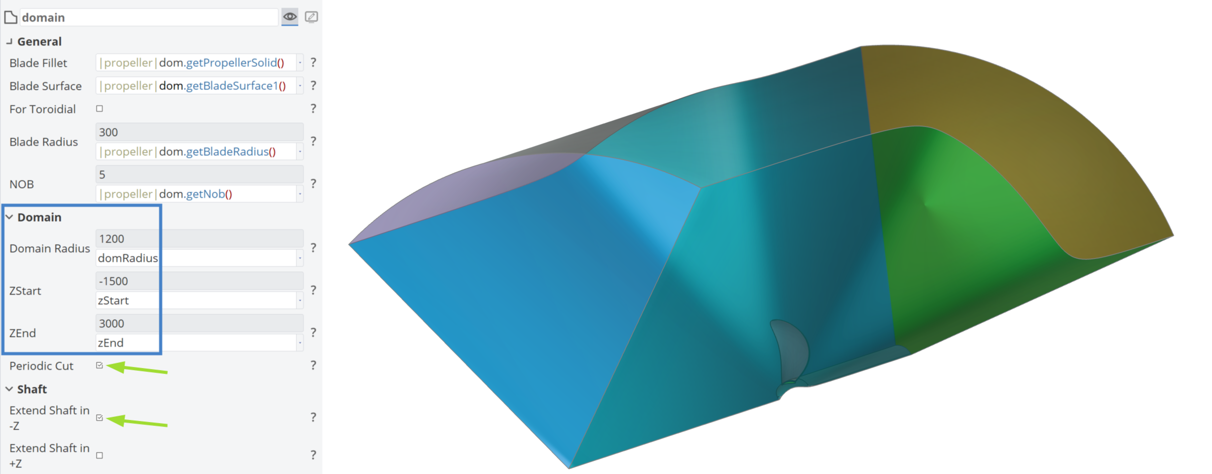 Flow Domain of the Propeller