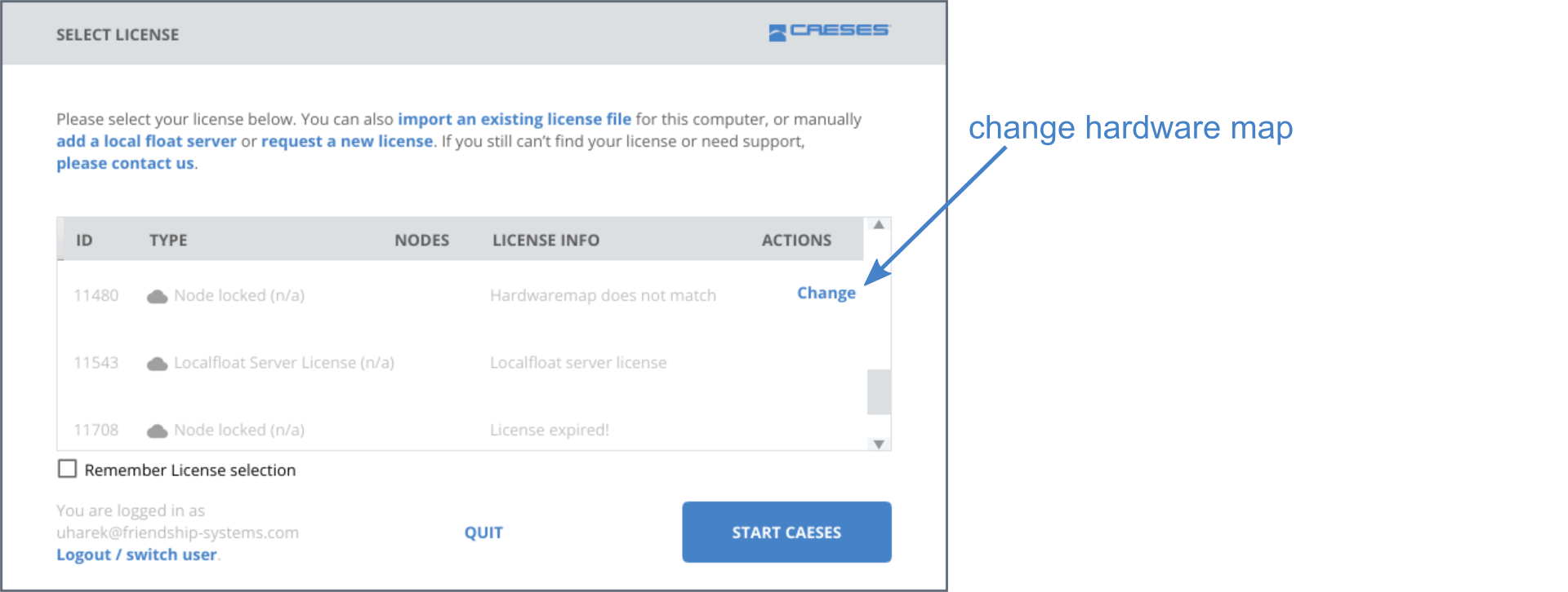 !change hardware map
