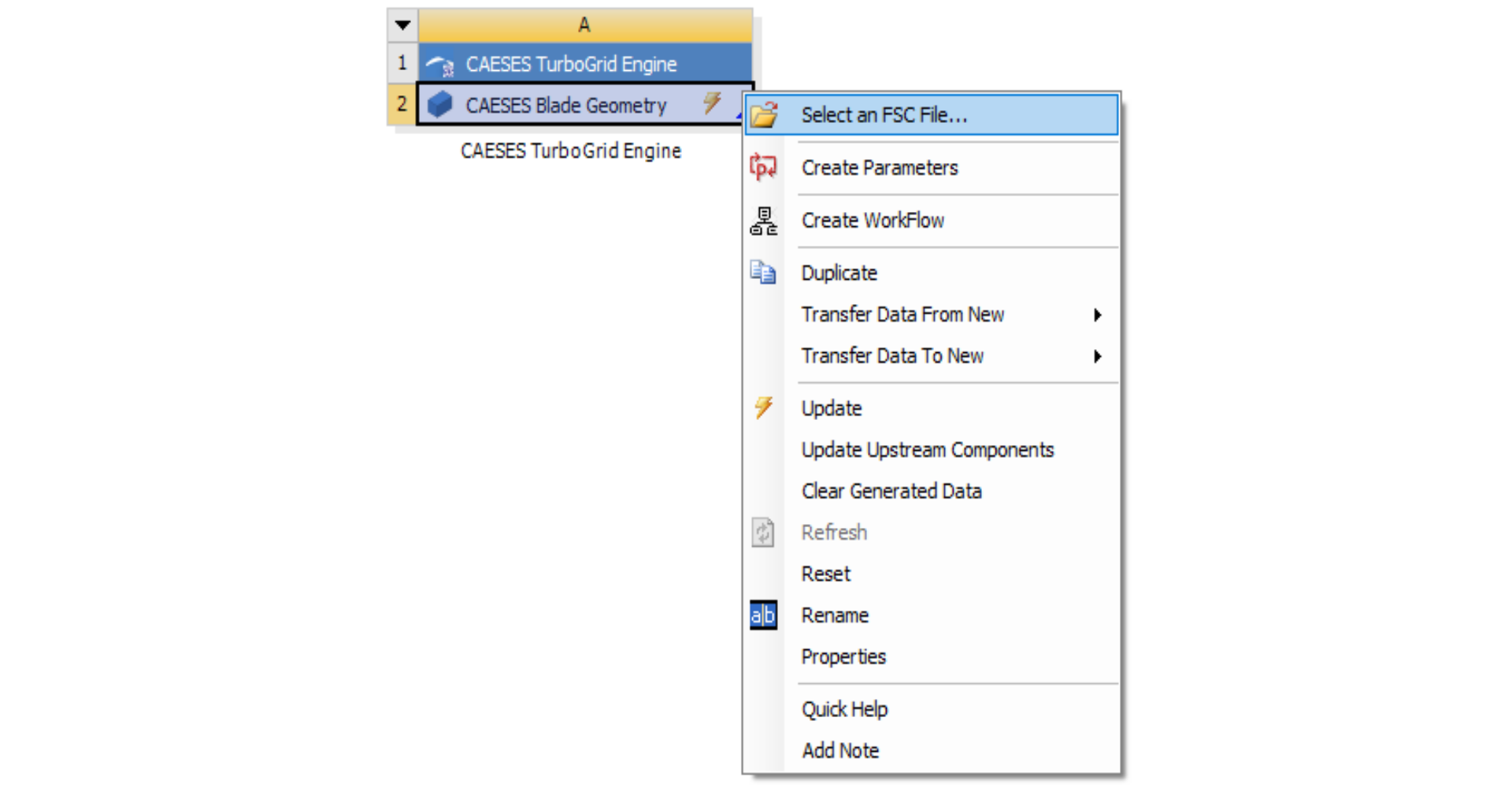 Select an FSC File Through Context Menu !Select_fsc