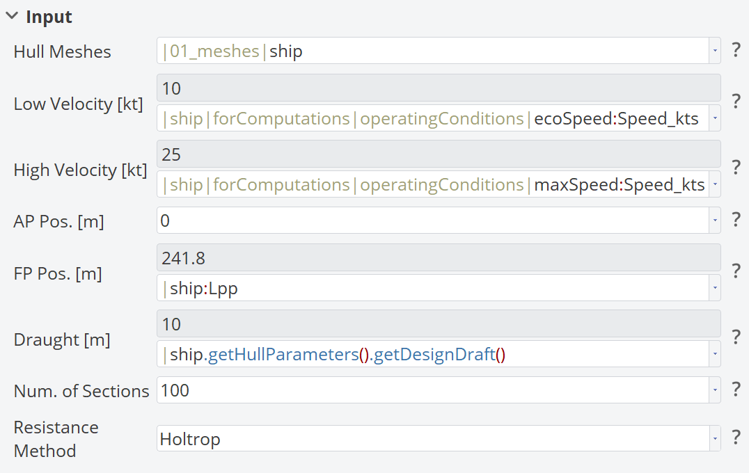 Maxsurf Resistance Input