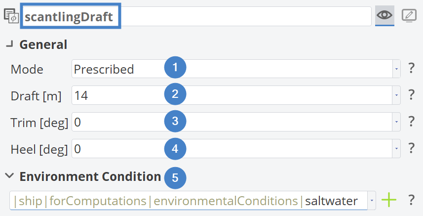 new Prescribed Condition scantling draft