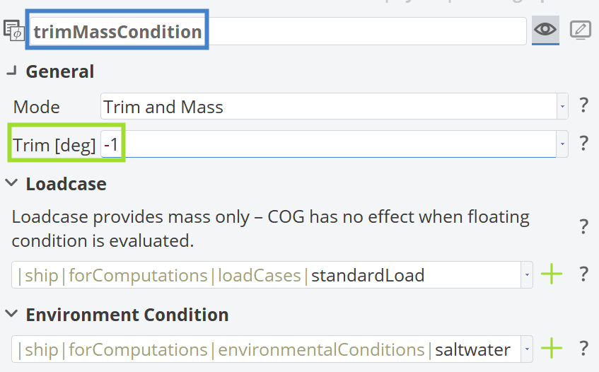 new Trim and Mass Condition