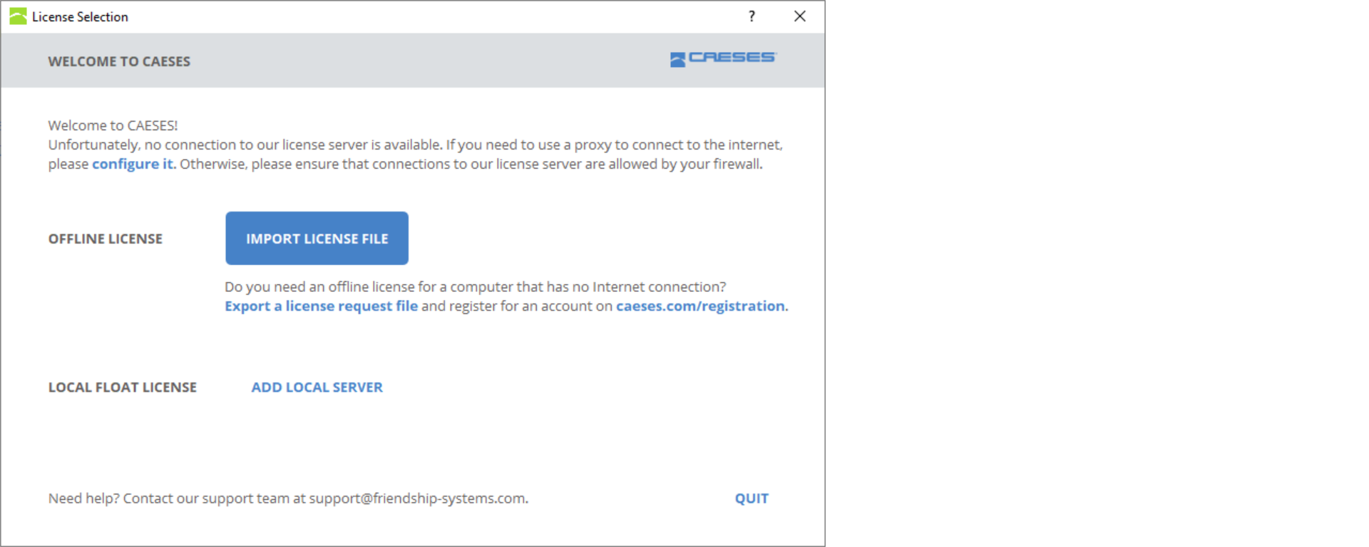 !offline-license-selection