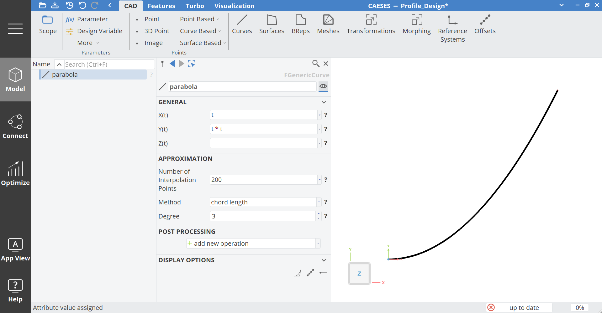 Parabola with t parameter !parabola