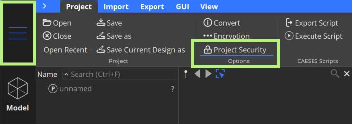 Enable the project security in the menu enable project security