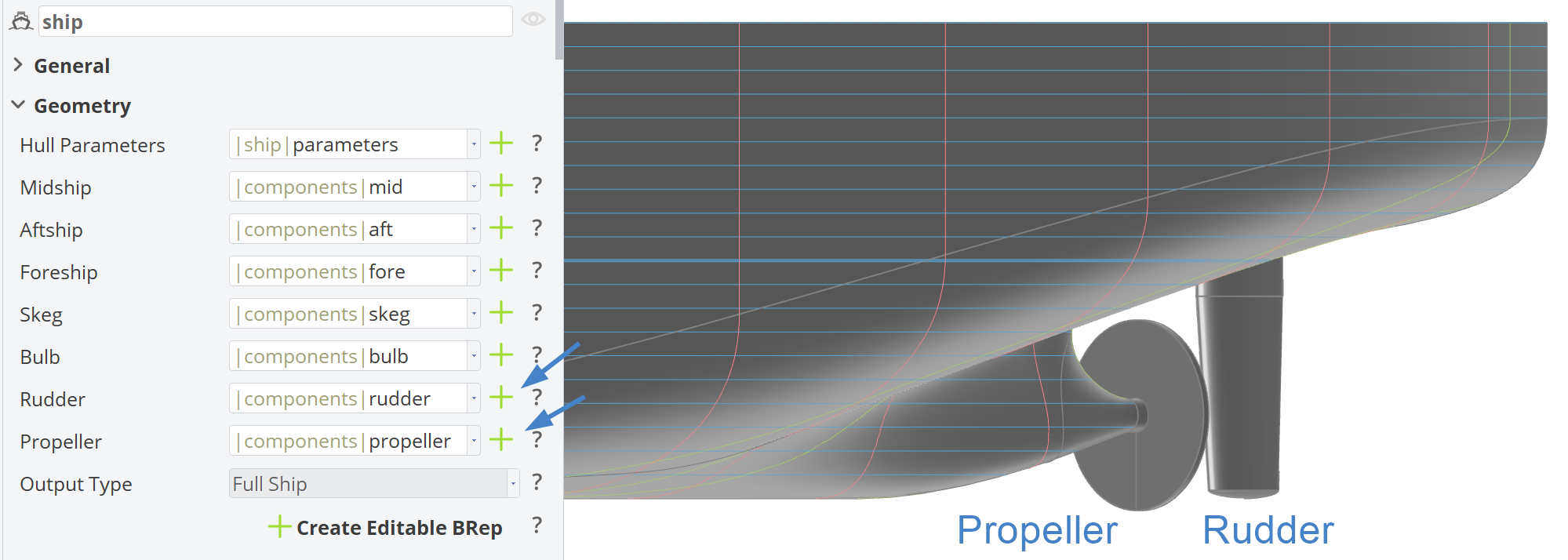 Rudder &amp; Propeller Generation