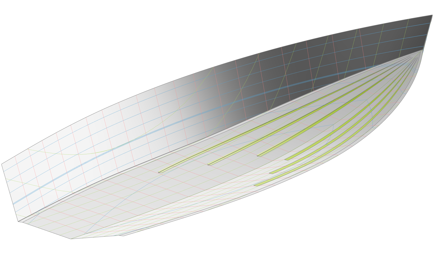 Hull with Spray Rails