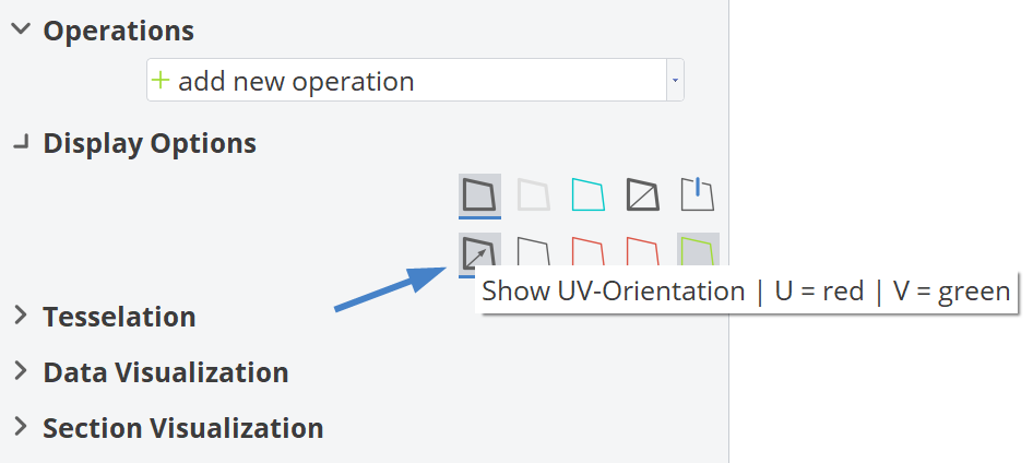 Surface Show U-V-Orientation Surface Properties