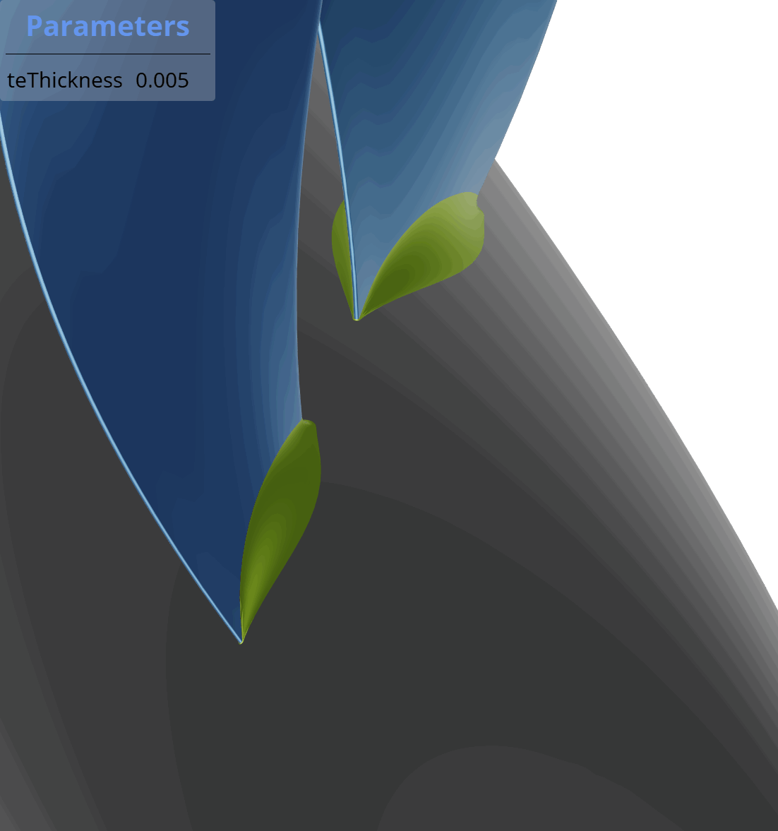Visualization of teThickness parameters