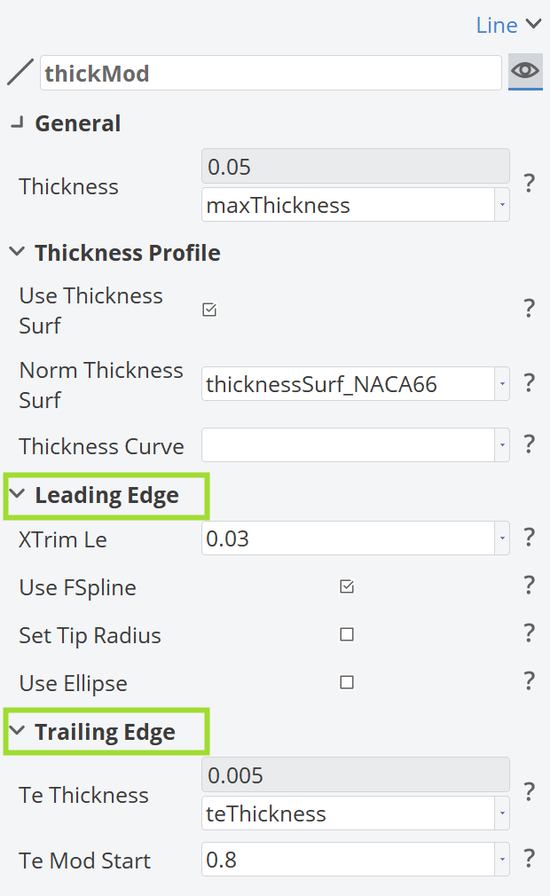 Thickness Curve