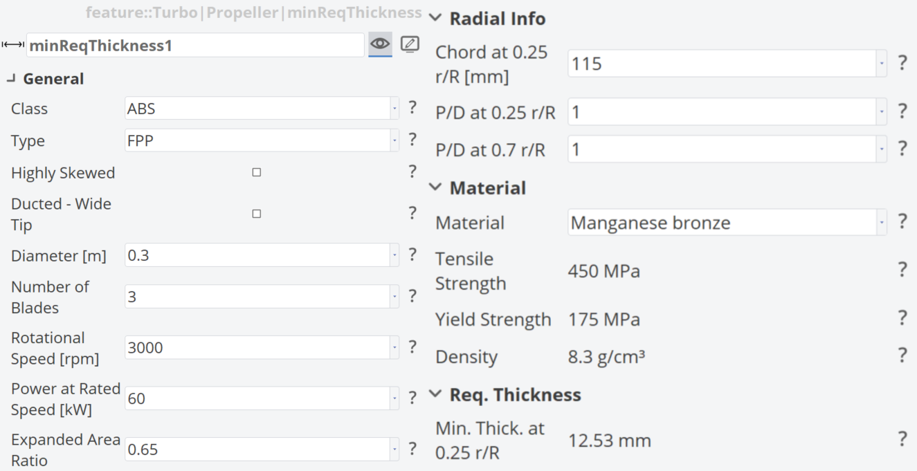 Propeller Thickness Propeller Thickness