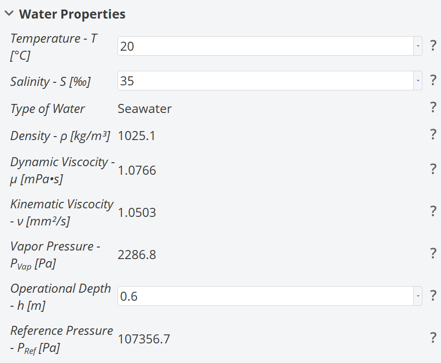 Water Properties